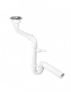 Syfon zlewozmywakowy rurowy 1.1/2x50mm ze spustem...
