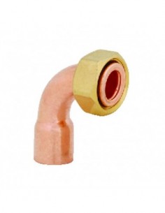 Złączka Cu kolano z nakrętką Arco  1/2x15  (F)